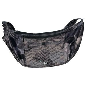 Lug Boomerang Charcoal-Gray Camo Print Crossbody Sling Freestyle Bag AS IS